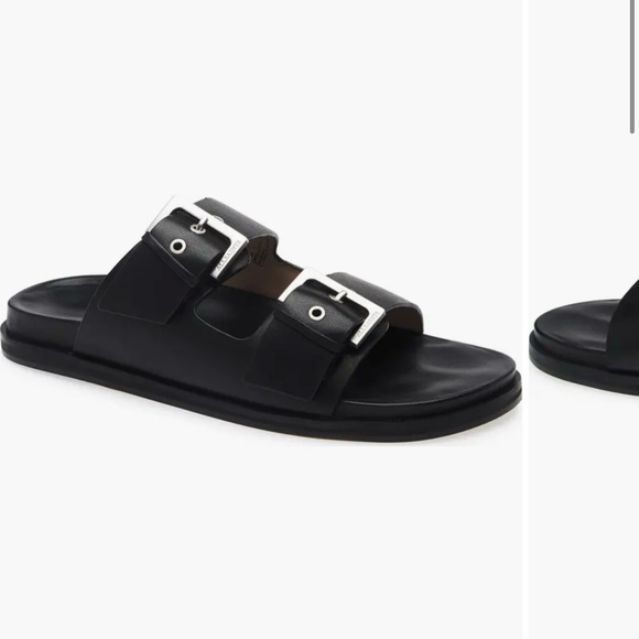All Saints Black Sandals with Silver Buckles - Picture 6 of 10